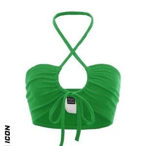 Bright green halter bralette